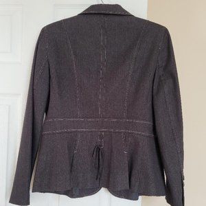 Ann Taylor LOFT Black Detailed Jacket 8P Tp Stitch